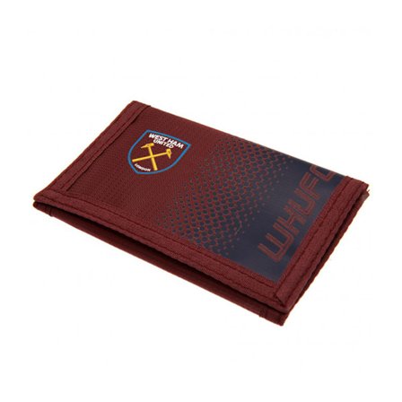West Ham United FC Fade Design Touch Fastening Nylon Wallet 12