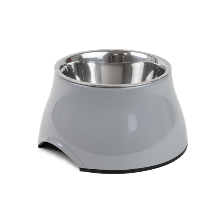 Selected by ZOO - Matbolle Solid Ergo Grey M 300ml, 16x9cm - Hund - Matplass & vannautomater for hund - Matskåler og vannskåler - ZOO.no