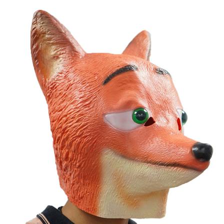 Fox Mask Djurhuvudbonader Cosplay Kostymrekvisita För Halloween