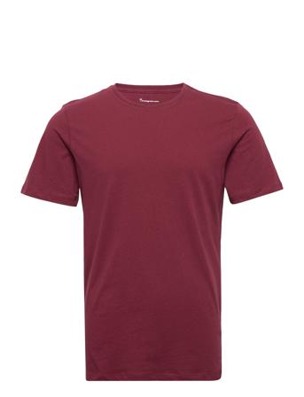 Basic T-Shirt - Gots/Vegan T-shirts Short-sleeved Burgundy Knowledge Cotton Apparel