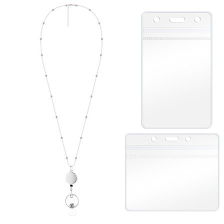 ID-brickor Lanyards Visitkortshållare SILVER