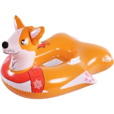 Oppustelig familiesne-tube med dobbelthåndtag, til vintersjov og udendørs kælkning, lyse farver