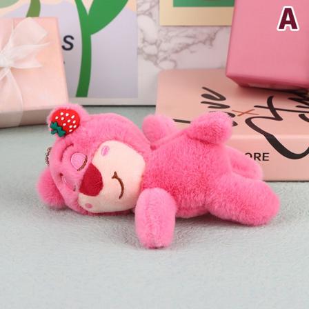 IC Lotso plysch nyckelring Strawberry Bear Doll Pendant nyckelring Bac A