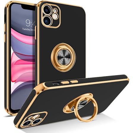 Støtsikker Slank Kickstand Magnetisk Støtte Bilmontering Kvinner Menn Sklisikker Beskyttende Telefondeksel for iPhone 11 6.1"""