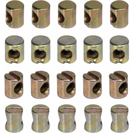 20 stk. M6 Slissede Muttere for Møbler Stoler Senger Barnesenger