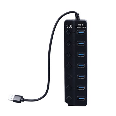 USB C Hub Oberoende Strömbrytare Kompakt 7 Portars USB Data Hub Splitter för Laptop PC Mobila Enheter