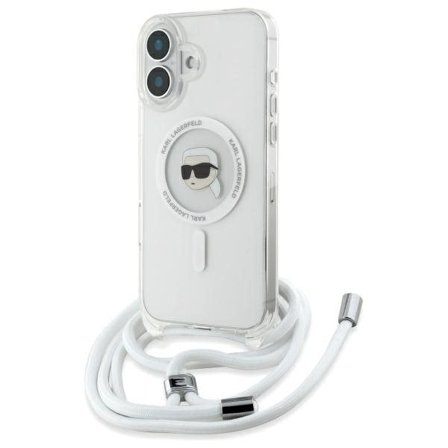 Karl Lagerfeld Crossbody IML Karl Head Magsafe-etui for iPhone 16 - Klar