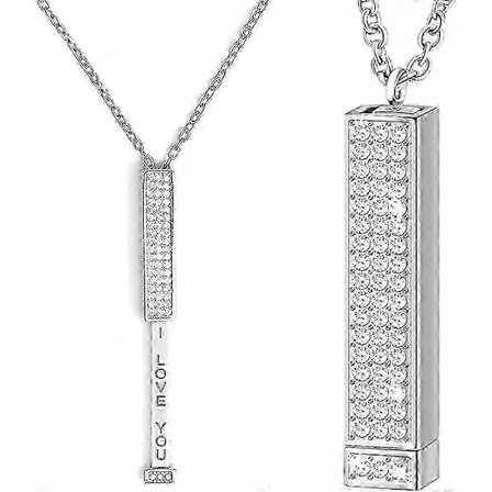 Jag älskar dig - Halsband med dolt meddelande, Halsband med skjutbart dolt hemligt meddelande (Vitguld)