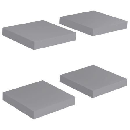 Vidaxl Svävande Vägghyllor 4 St Grå 23x23,5x3,8 Cm Mdf Grå