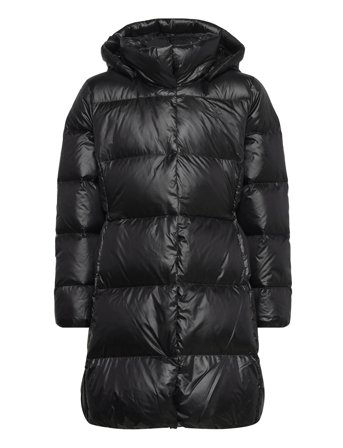 Down Hooded Long Jacket Black Ralph Lauren Kids