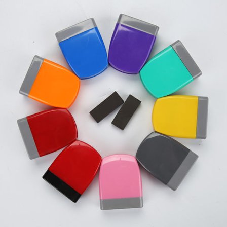 9 stk. franske lærer-stempelsett med selvblekkpute