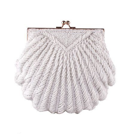 STRAW Dame Kveldsveske Tung Håndlaget Beaded Evening Bag Shell Bankett Dame veske Liten veske