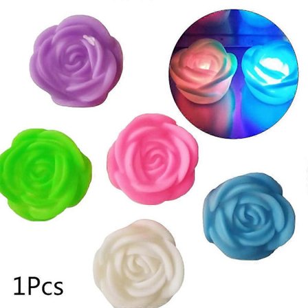 Varmt Mini PVC Natlys Sød Syv Farver Rose Soveværelse Natlys