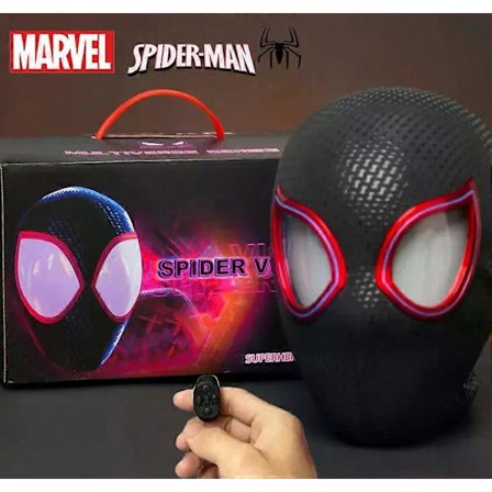 SWMarvel Mascara Miles Spiderman Hodeplagg Cosplay Bevegelige Øyne Elektronisk Maske Spider Man 1:1 Fjernkontroll Leker For Voksne Gave Ryggsekk