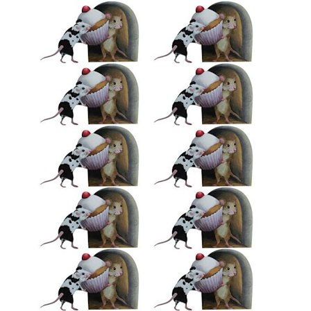 10 STK Musehull Veggklistremerker Vegghjørne Bakgrunn Cupcake