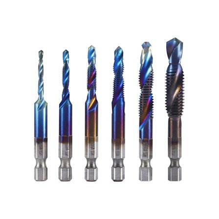 6 STK Titanium Belagte Bits Hex Shank Tap Bor LANGE BOR