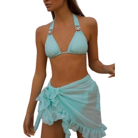 Tunn Mesh Mini Volangkjolar Dam Cover Up Tofs Klänning Bikini Baddräkt Kjol Dam Baddräkt Strandkläder Omlott