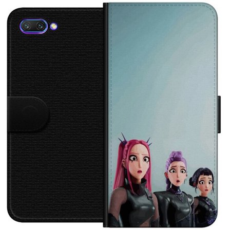 Kompatibelt Lommeboketui til Honor Honor 10 Tre animerte kvinner med fargerikt hår i futuristisk stil og overraskede uttrykk