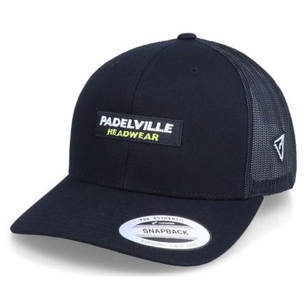 Padelville - Svart trucker Keps - Logo Box Classic 2-Tone Black Trucker @ Hatstore