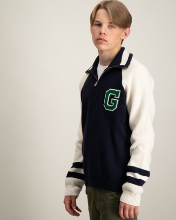 GANT GANT VARSITY KNITTED SWEATER Blå Genser Gutt - Kids Brand Store