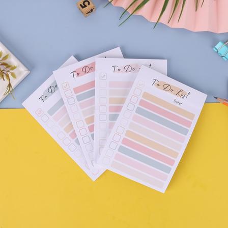 4 kappaleen tehtävälista, päivittäinen tehtävälista, muistiinpanolista, tehtävälista, muistiinpanot, värimuistio, suunnittelulista, muistilappu, 