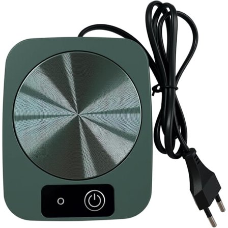 ING Grön Muggvärmare, Elektrisk Mugg, 55°C, Uppvärmd Mugg för Uppvärmning av Kaffe, Mjölk, Te, Kakao, Vatten, Gåva till Kaffeälskare