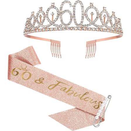 Kvinners 60-årsdag Delikat Belte og Tiara