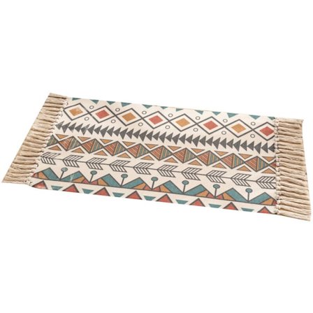 Boho-matto, sopii marokkolaiseen mattoon, jossa tupsut 60X90 cm, konepestävä matto makuuhuoneeseen, keittiöön, eteiseen