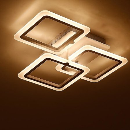 3-armet LED-lysestake for soverom, taklampe, flush montert, malt