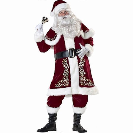 Plus Size Deluxe Fløjl Voksen Julekostume Cosplay Par Santa Claus Tøj Fancy Dress Juleuniform Dragt Til Mænd Kvinder