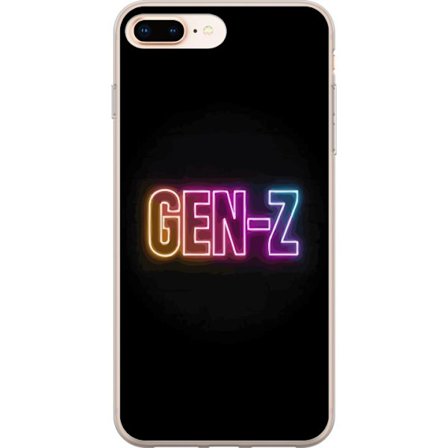 Yhteensopiva Puhelinkuori Apple Apple iPhone 7 Plus Neontext Gen Z värikkäässä valossa tummaa taustaa vasten modernissa digitaalisessa tyyliissä