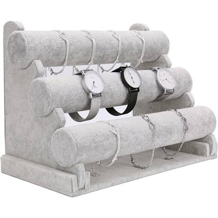 1 x 3-tasoinen koruteline rannekelloille, rannekkeille, kaulakoruille, käsikoruille