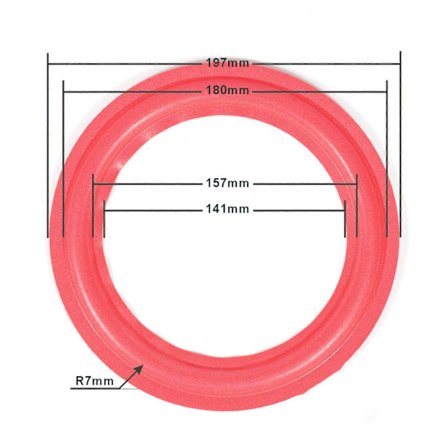 4/5/6,5/8/10/12-tommers høyttalerskum surround subwoofer woofer sirkel kant skum forbedrer lydkvaliteten kompatibel med bærbare enheter rød 10 tommer