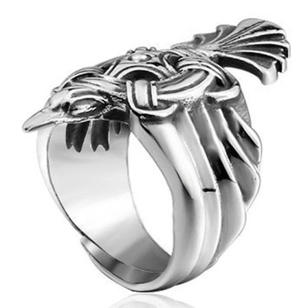 Ring - Nordic Mythology - Open ring Raven