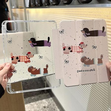 Fodral för iPad 2025 11/ 10 10.9" Bow Puppy S Magnetisk 3" Transparent Vikbar