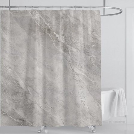 Marmor Vattentätt Duschdraperi med Krokar, Tryckt Tvättbart Duschdraperi, Heminredning, B180xH220cm