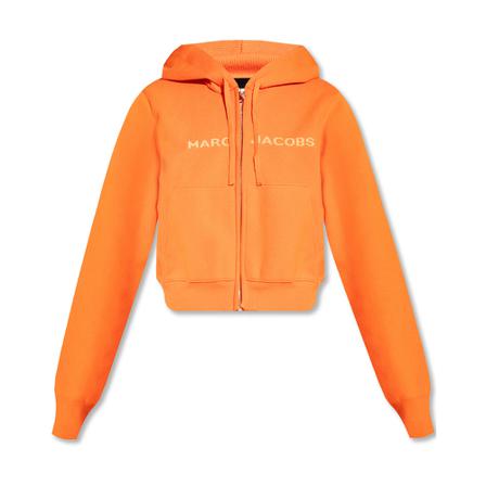 Marc Jacobs, Hoodie with pocket Oranje, Dames, Maat:L,Katoen