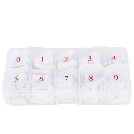 500 stk. Plastik Fake Negle Tips UV Gel Øvelse Kunstige Negle (Hvid)