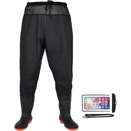 Vadebukser til fiskeri med vandtætte støvler, fiskebukser til mænd og kvinder