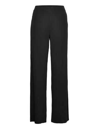 Viscose Crepe Wide Leg Pant Bukser Med Rette Ben Svart Calvin Klein