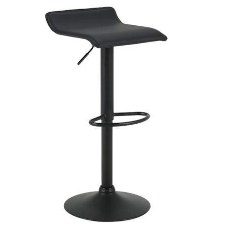 Rootz Barstol - Bordstol - Bistrostol - Krostol - Justerbart sæde - Køkkenstol - Spisestol - Sort - 17,3 x 16,9 x 11,8 tommer