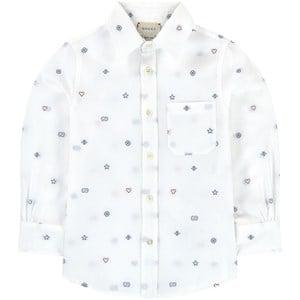 Kids - Gucci Embroidered oxford shirt - Tops - 10 years - Cream - Junge