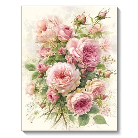 Diamantmalingssett for voksne, retro bohemstil DIY blomsterdiamantmalingssett, runde fulle diamanter, hjemmedekorasjon...