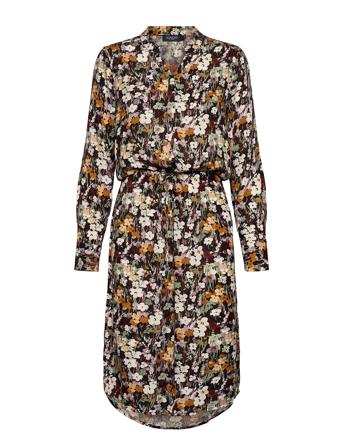 Slzaya Dress Ls Knelang Kjole Brun Soaked In Luxury*Betinget Tilbud