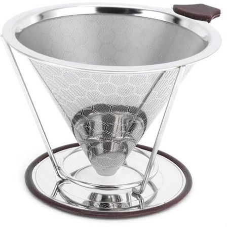 6 Koppar Kaffefilter Rostfritt Stål Filterhållare Mesh Tratt Kök Kaffebryggningsverktyg