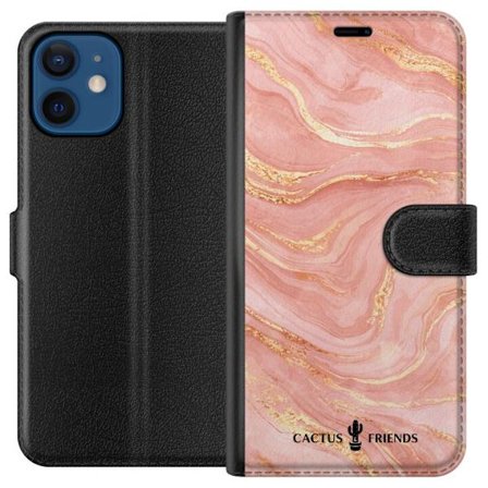 Kompatibelt Plånboksfodral till Apple Apple iPhone 12 mini Cactus and Friends – RoseGoldFlow