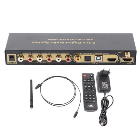 HDMI 5.1CH Audio Decoder Digital Lyd Ekstraktor Konverter 100‐240V EU Stik
