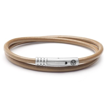 Collins | Bracelet à double tour en cuir lisse Vintage pour hommes
