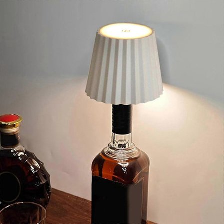 Stribet Indbygget Vinflaskelampe Med Tre Farvet Lys Genopladelig Feeldesk Lampe Flye246473