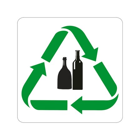 Aufkleber für Abfalltrennung - Weißglas